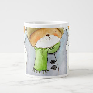 Joyous Winter Cat Jumbo-Tasse