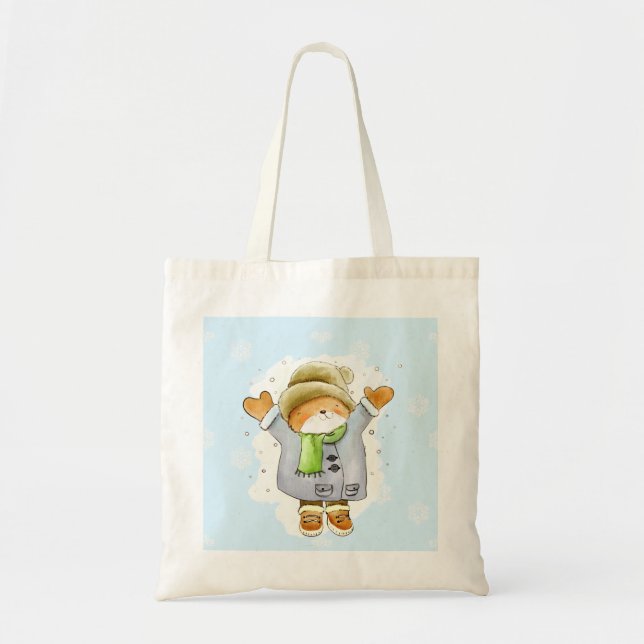 Joyous Winter Cat Tragetasche (Vorne)