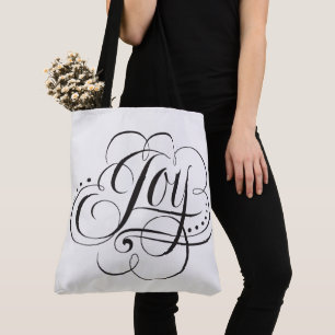 Joyous Wirbel Geblüht JOY Weihnachtskalligraphie Tasche