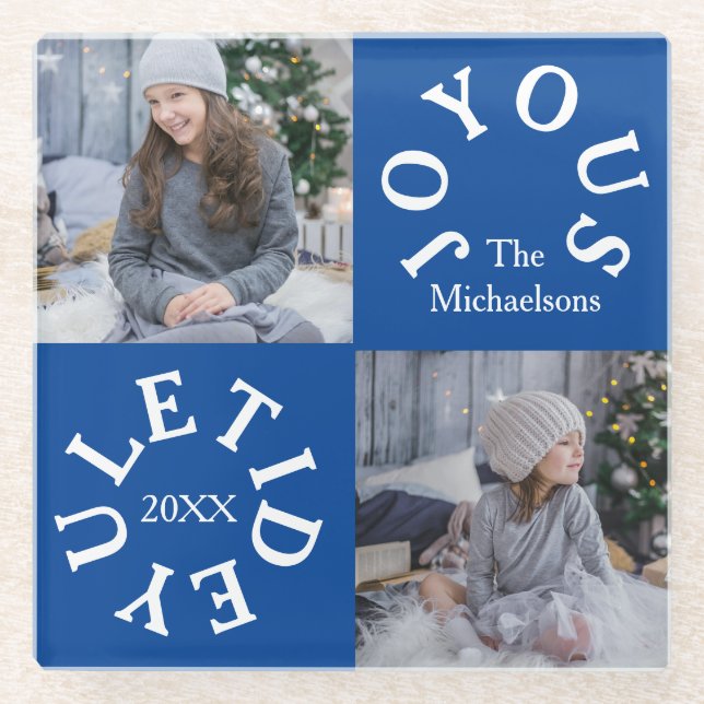 Joyous Yuletide 2 Photo Glasuntersetzer (Vorderseite)