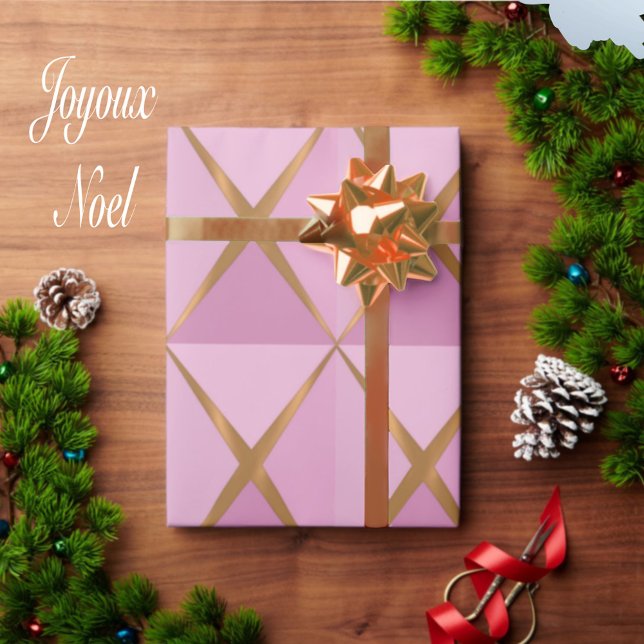 Joyoux Noel Pink Wrapping Paper Geschenkpapier (Von Creator hochgeladen)