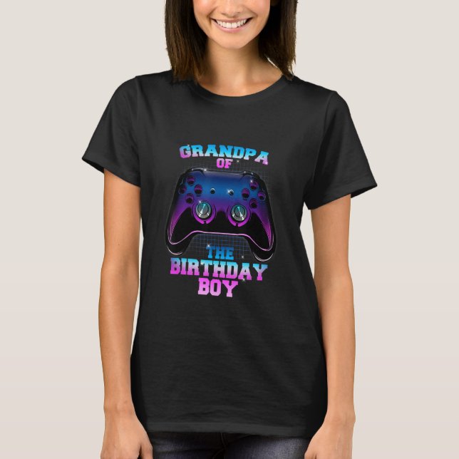 Joystick Großvater des Geburtstagsjägerkontrolleur T-Shirt (Vorderseite)