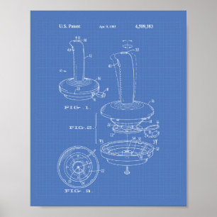 Joystick-Steuerung 1985 Patentkunst-Blueprint Poster