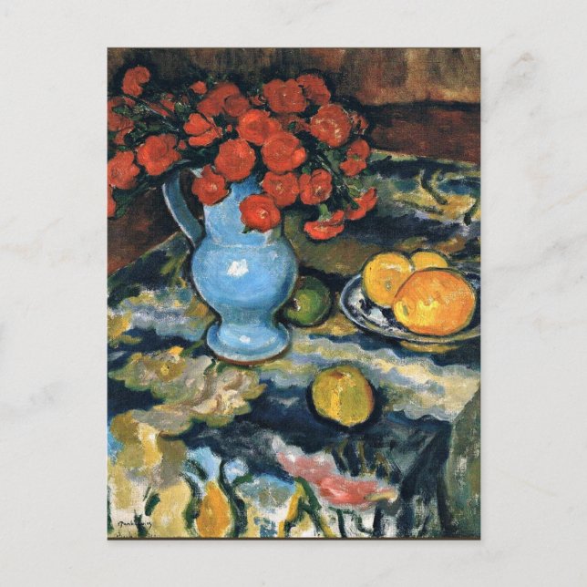 Jozef Pankiewicz, Still Life with Blue Vase, Postkarte (Vorderseite)