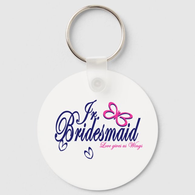 Jr. Bridesmaid/Butterfly Theme Schlüsselanhänger (Vorderseite)
