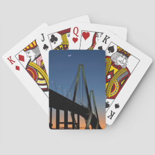 Jr.-Brücke Arthur-Ravenel an der Dämmerung Spielkarten