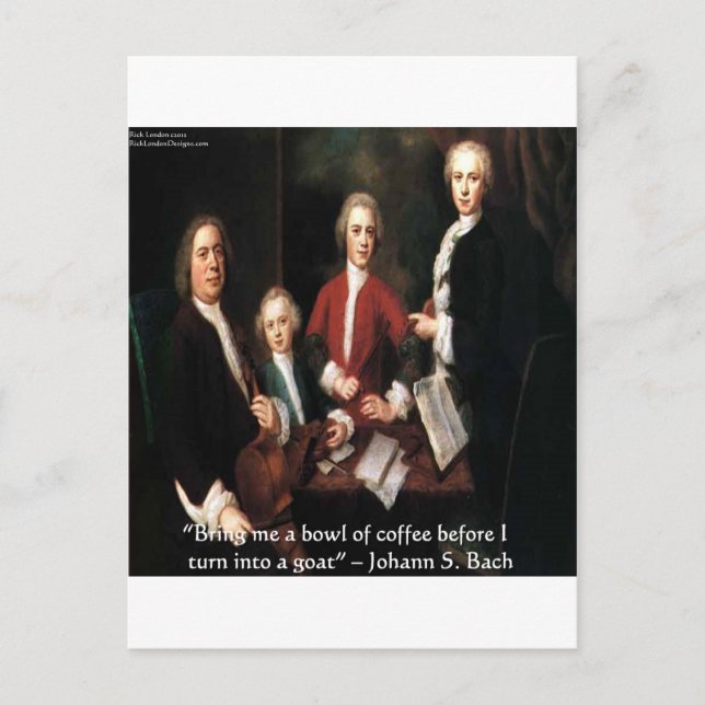 JS Bach Graphic & Funny Coffee Quote Geschenke & C Postkarte (Vorderseite)