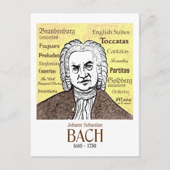 JS Bach Postkarte (Vorderseite)