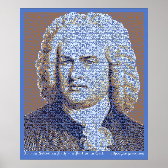 JS-Bach-Textportrait Poster (Vorne)