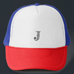 J's Truckerkappe<br><div class="desc">Eine einfache und lässige Kappe mit Alphabet-Design.</div>