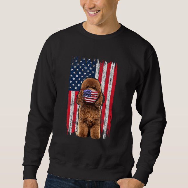 JU-Flag-Hund trägt Gesichtsmaske 4. Sweatshirt (Vorderseite)