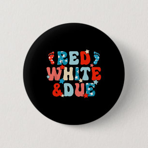 JU: Red White and Due Pregnancy Ankündigung 4. Button