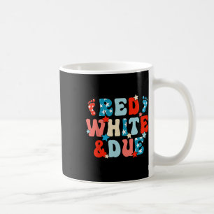 JU: Red White and Due Pregnancy Ankündigung 4. Kaffeetasse