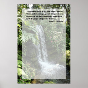 Juan 4:13 con Cascada Poster