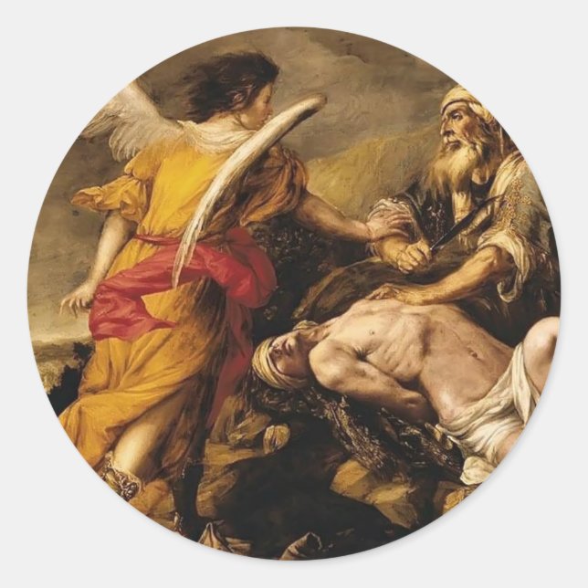 Juan de Valdes Leal - Das Opfer von Isaac Runder Aufkleber (Vorderseite)