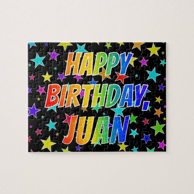 "JUAN" First Name, Fun "HAPPY BIRTHDAY" (Horizontal)