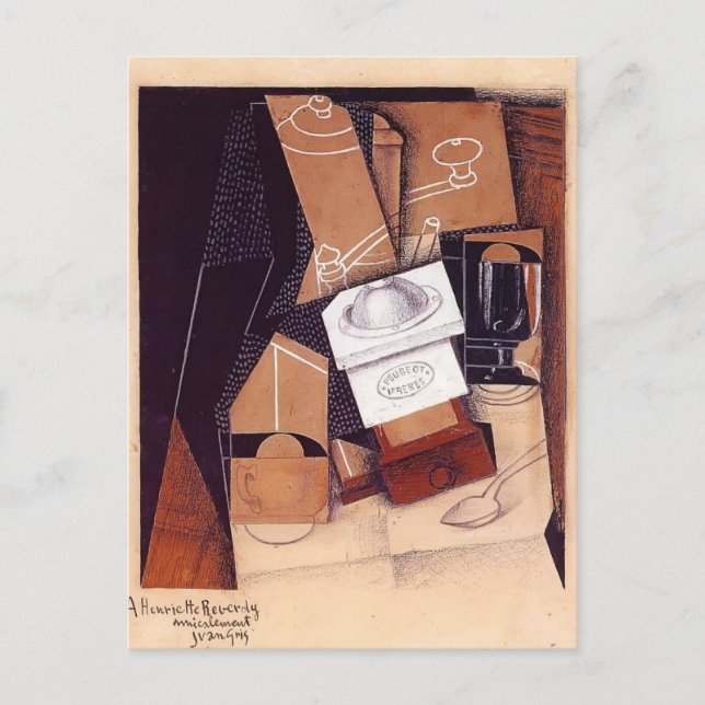 Juan Gris - Die Kaffeemaschine Postkarte (Vorderseite)