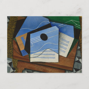 Juan Gris - Gitarre an einem Tisch Postkarte