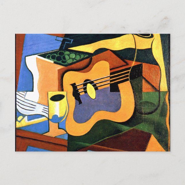 Juan Gris - Gitarre und Flasche Postkarte (Vorderseite)
