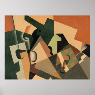 Juan Gris - Glas und Schachbrett, Poster