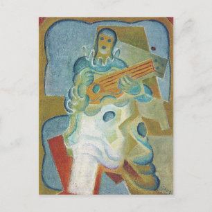 Juan Gris - Pierrot spielt Gitarre Postkarte