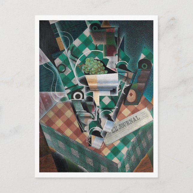 Juan Gris, Stillleben, moderne Kunst Postkarte (Vorderseite)