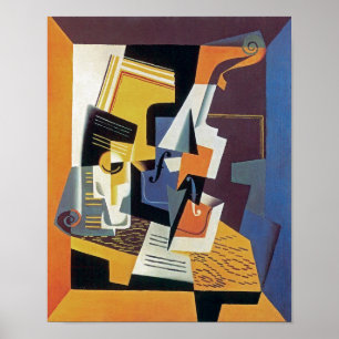 Juan Gris - Violine und Glas - Abstrakte Kunst Poster