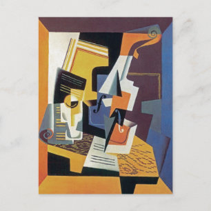Juan Gris - Violine und Glas - Abstrakte Kunst Postkarte