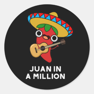 Juan in A Million lustiger mexikanischer Chili Pun Runder Aufkleber