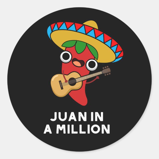 Juan in A Million lustiger mexikanischer Chili Pun Runder Aufkleber (Vorderseite)