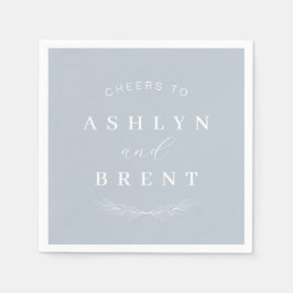 Jubel an Dusty Blue Wedding Cocktail Napkins Serviette