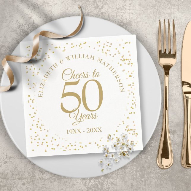 Jubel auf 50 Jahre Hochzeitstag Gold Staub Serviette (Von Creator hochgeladen)