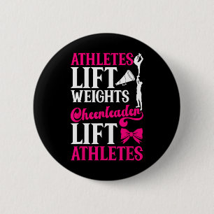 Jubel Cheerleading Athleten heben Gewichte Cheerle Button