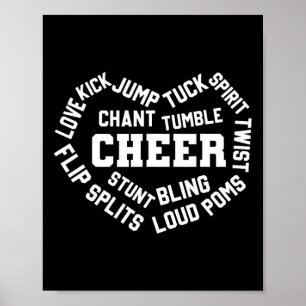 Jubel Cheerleading Herz Wortwolke Tuck Liebe Spli Poster