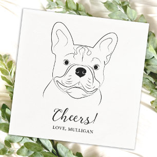 Jubel Französischer Bulldog Personalisierter Hund  Serviette