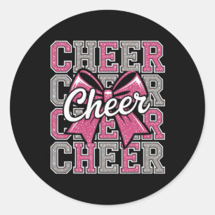Jubel Kokette Schleife Cheerleaderin Cheerleading Runder Aufkleber
