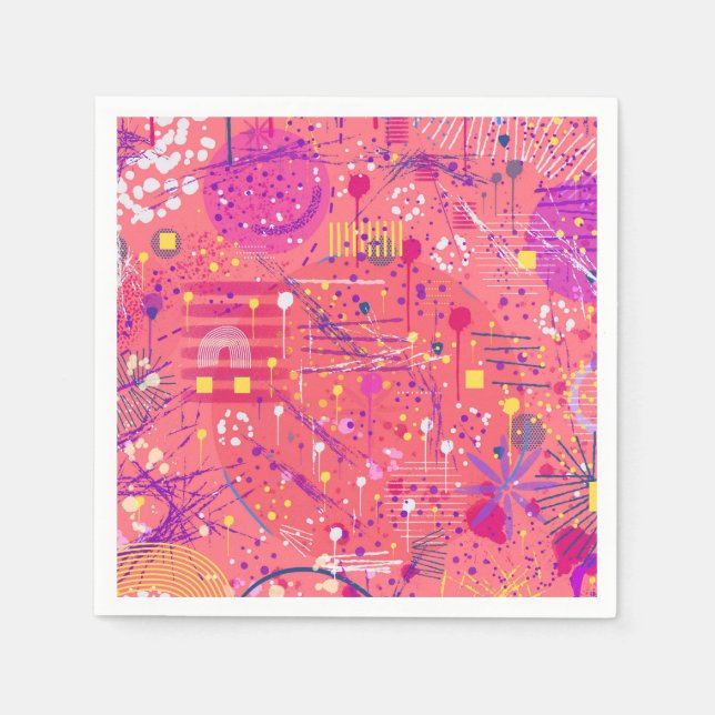 Jubel: Maximalistische Kunst Serviette (Vorderseite)