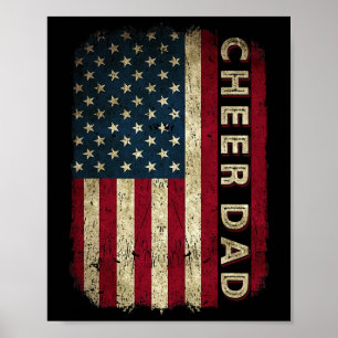 Jubel Papa Cheerleading Amerikanische Flagge Vater Poster