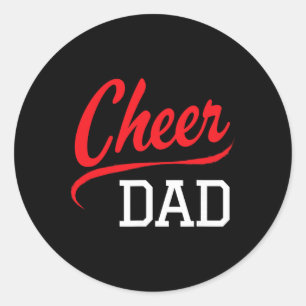 Jubel Papa Cheerleading Rot Runder Aufkleber