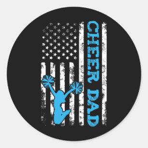 Jubel Papa USA Amerikanische Flagge Cheerleader Pa Runder Aufkleber
