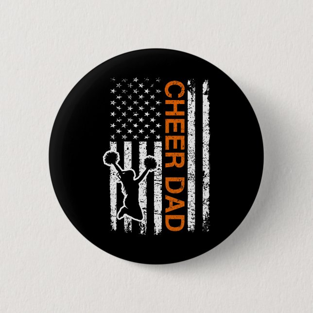 Jubel-Vater-Flagge Orange Cheerleading  Button (Vorderseite)