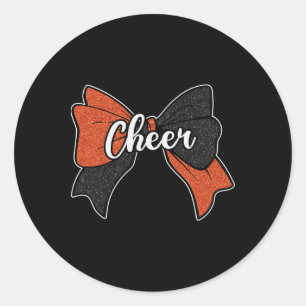 Jubelbogen Orange Schwarz Lustig Sport Cheerleader Runder Aufkleber