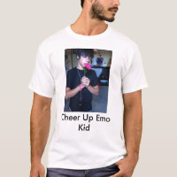 Jubeln Sie oben Emo Kind zu
