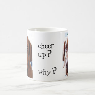 jubeln Sie oben zu? warum? Kaffeetasse