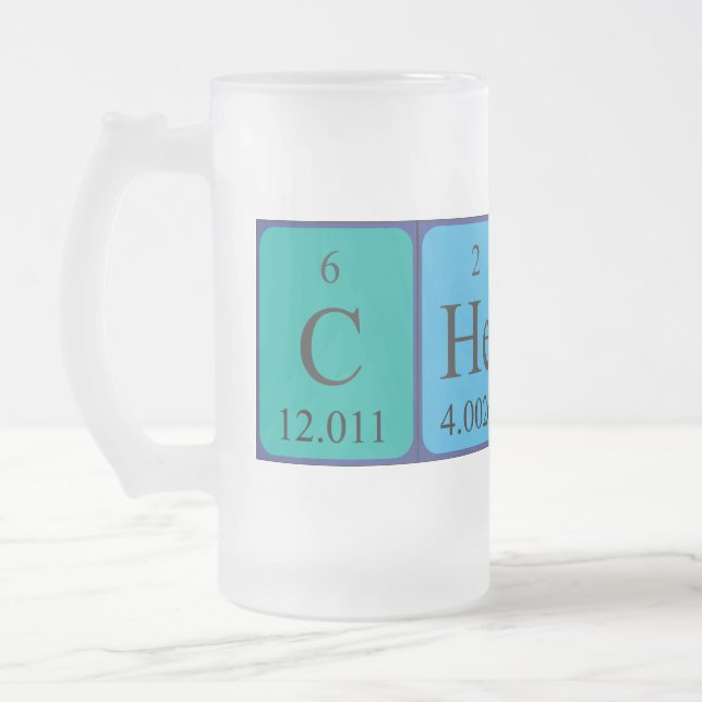Jubelt Wort-Tasse der periodischen Tabelle zu Mattglas Bierglas (Links)