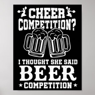 Jubelwettbewerb Bier Lustige Cheerleaderin Mama Pa Poster