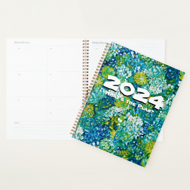 Jubilant-Blue & Green Floral Customizable Planer (Anzeige)