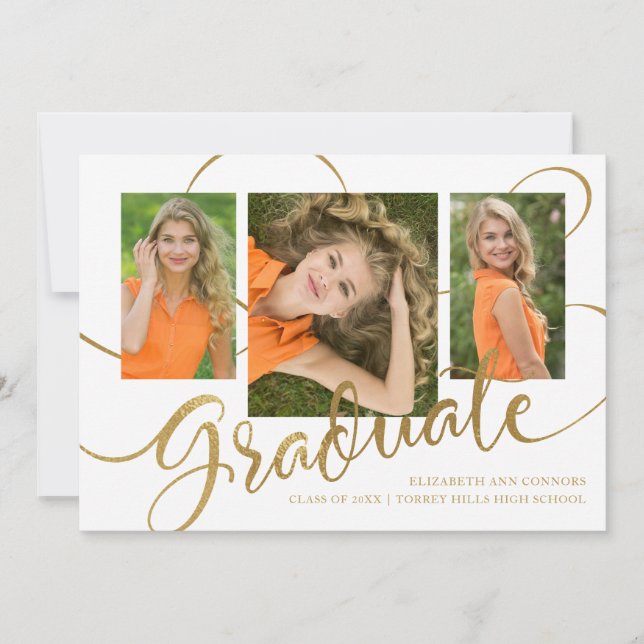 Jubilant Grad Imitate Gold Multi Foto Ankündigung (Vorderseite)