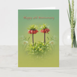 Jubiläum, 4. Jubiläum, Red Rubra Tulips Karte