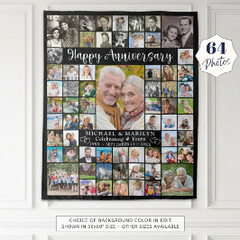 Jubiläum 64 Foto Collage Your Color Wandteppich